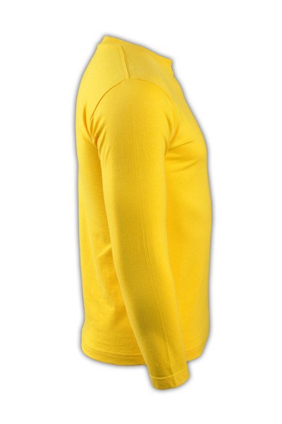 SKLST002 printstar Bright Yellow 165 Long Sleeve Men's T-shirt 00101-LVC Come to Customize Vitality Color Solid Color T-shirt Group Uniform T-shirt T-shirt Shop T-shirt Price back view
